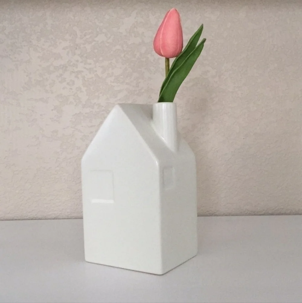 NWT Hearth & Hand 3 Sizes White House w/ Magnolia Flower Bud Vases Home Decor